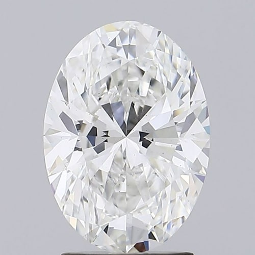 2.53 Carat Oval Lab Diamond with  Cut Diamond in 14KT  view 1
