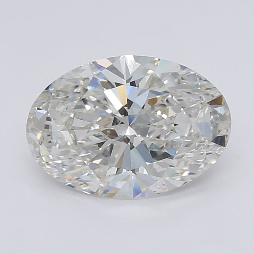 2.66 Carat Oval Lab Diamond with  Cut Diamond in 14KT  view 1
