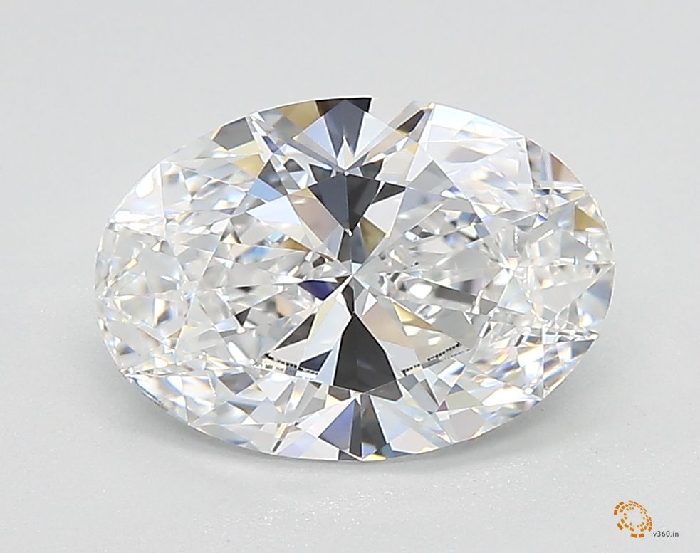1.9 Carat Oval Lab Diamond with  Cut Diamond in 14KT  view 1

