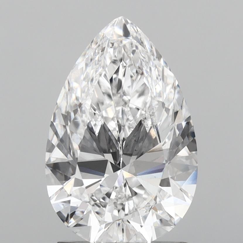 2.0 Carat Pear Lab Diamond with  Cut Diamond in 14KT  view 1
