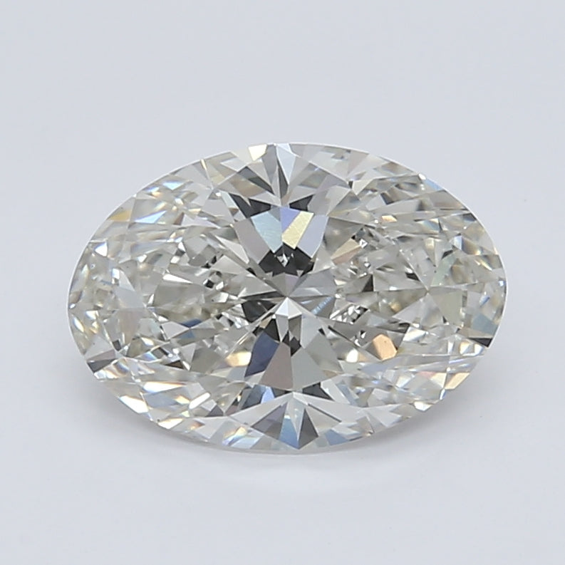 2.38 Carat Oval Lab Diamond with  Cut Diamond in 14KT  view 1
