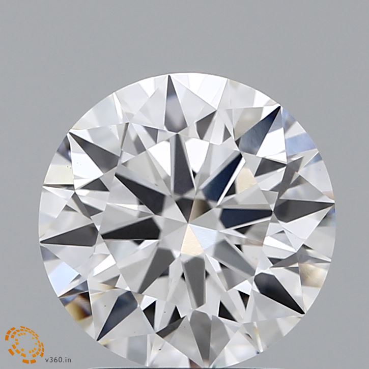 2.67 Carat Round Lab Diamond with  Cut Diamond in 14KT  view 1
