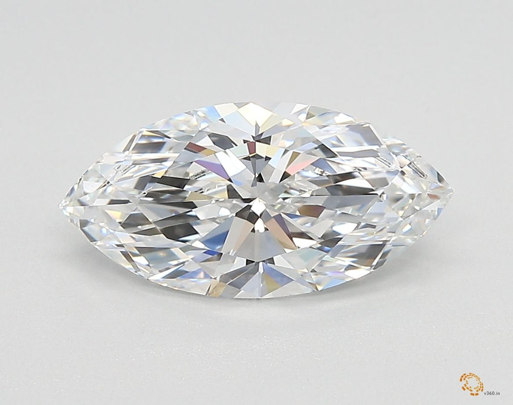 1.77 Carat Marquise Lab Diamond with  Cut Diamond in 14KT  view 1
