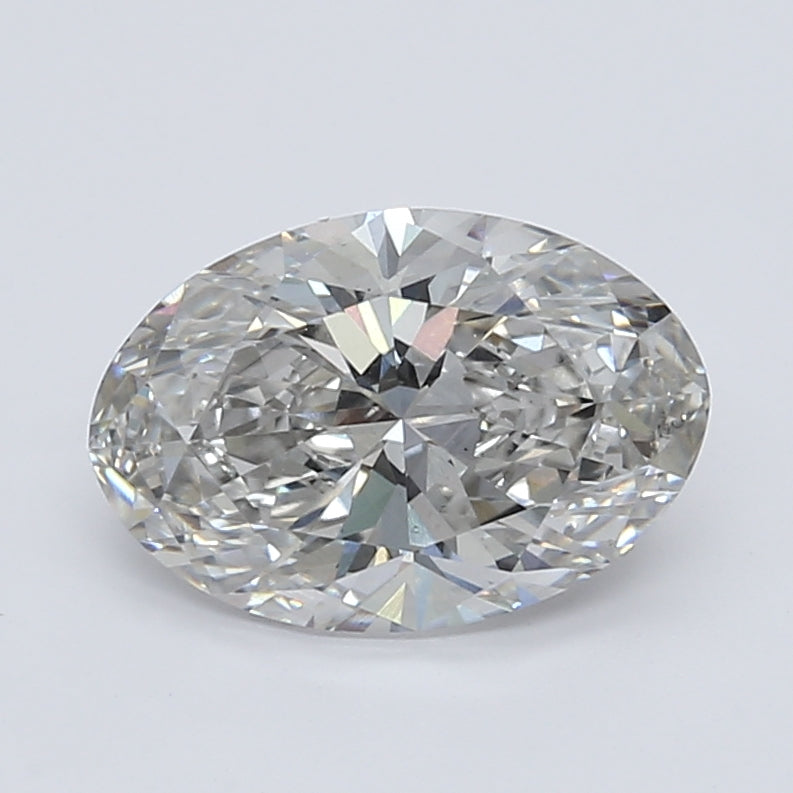 2.32 Carat Oval Lab Diamond with  Cut Diamond in 14KT  view 1

