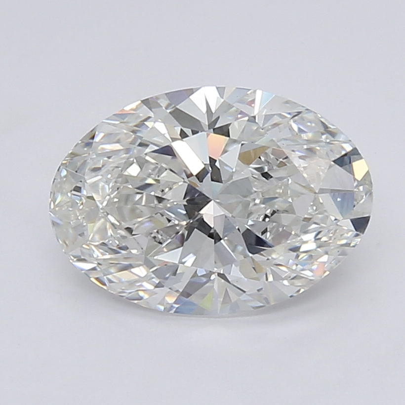 2.67 Carat Oval Lab Diamond with  Cut Diamond in 14KT  view 1
