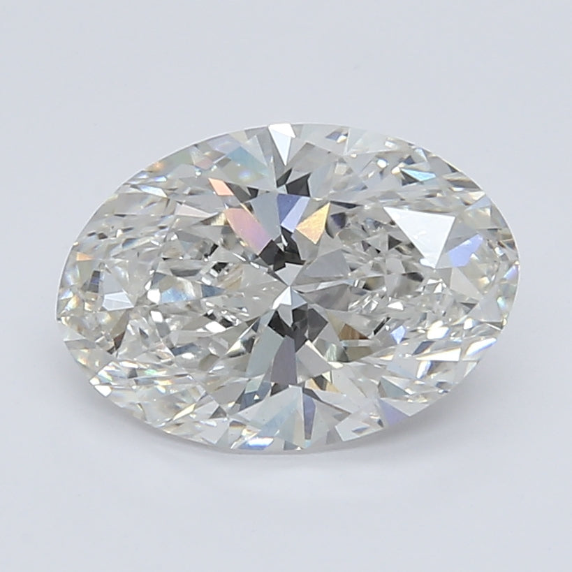 3.05 Carat Oval Lab Diamond with  Cut Diamond in 14KT  view 1
