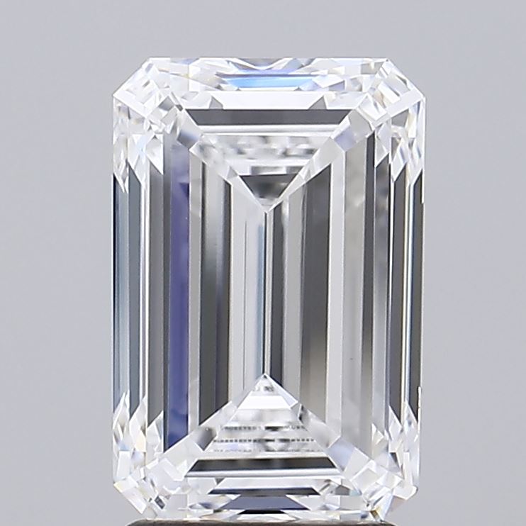 3.14 Carat Emerald Lab Diamond with  Cut Diamond in 14KT  view 1
