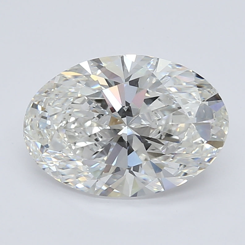 3.01 Carat Oval Lab Diamond with  Cut Diamond in 14KT  view 1
