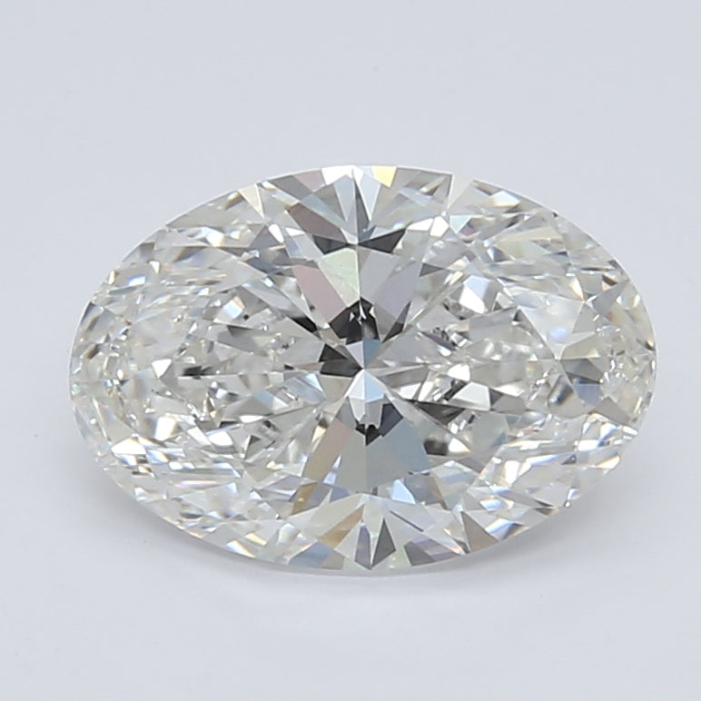 2.62 Carat Oval Lab Diamond with  Cut Diamond in 14KT  view 1
