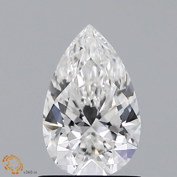 1.02 Carat Pear Lab Diamond with  Cut Diamond in 14KT  view 1
