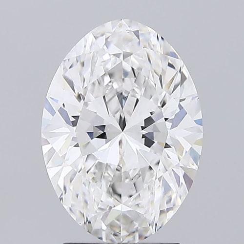 2.64 Carat Oval Lab Diamond with  Cut Diamond in 14KT  view 1
