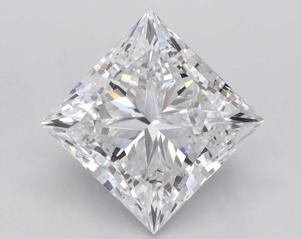 3.59 Carat Princess Lab Diamond with  Cut Diamond in 14KT  view 1
