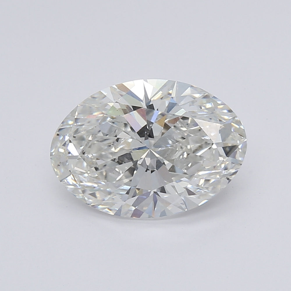 3.02 Carat Oval Lab Diamond with  Cut Diamond in 14KT  view 1
