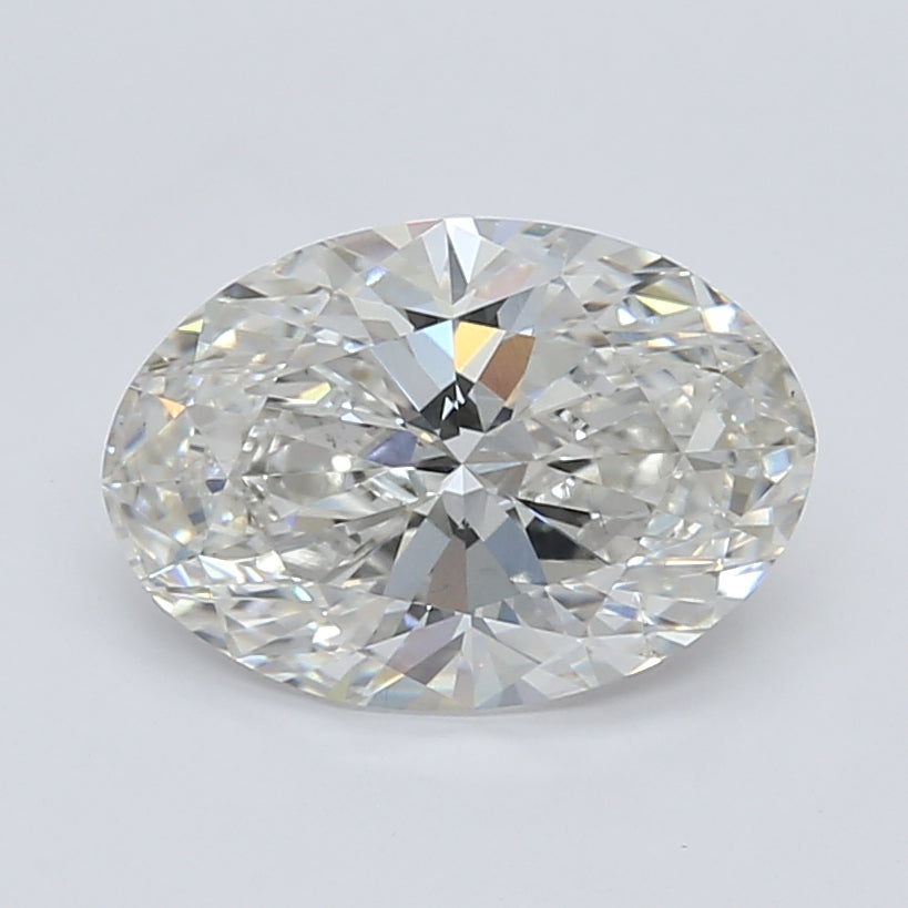 2.66 Carat Oval Lab Diamond with  Cut Diamond in 14KT  view 1
