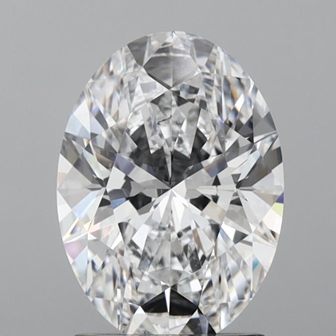 2.01 Carat Oval Lab Diamond with  Cut Diamond in 14KT  view 1
