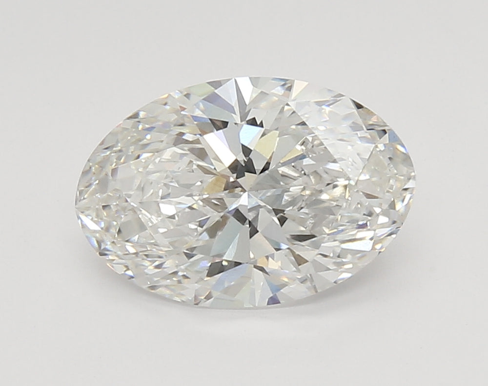 3.09 Carat Oval Lab Diamond with  Cut Diamond in 14KT  view 1
