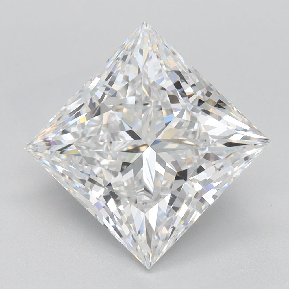 3.34 Carat Princess Lab Diamond with  Cut Diamond in 14KT  view 1

