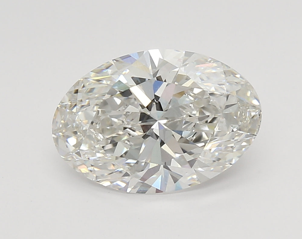 3.05 Carat Oval Lab Diamond with  Cut Diamond in 14KT  view 1
