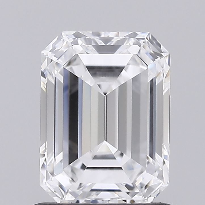 1.01 Carat Emerald Lab Diamond with  Cut Diamond in 14KT  view 1
