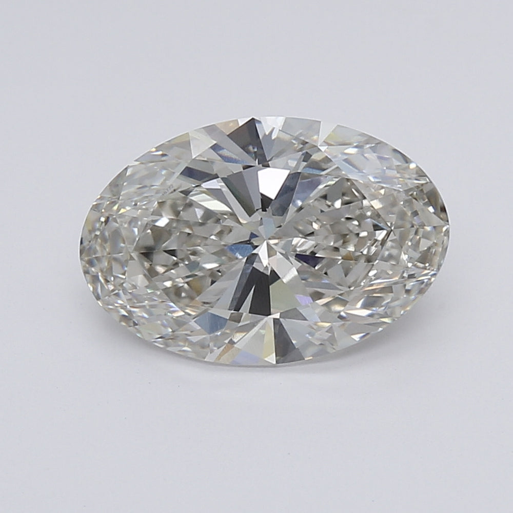 3.19 Carat Oval Lab Diamond with  Cut Diamond in 14KT  view 1
