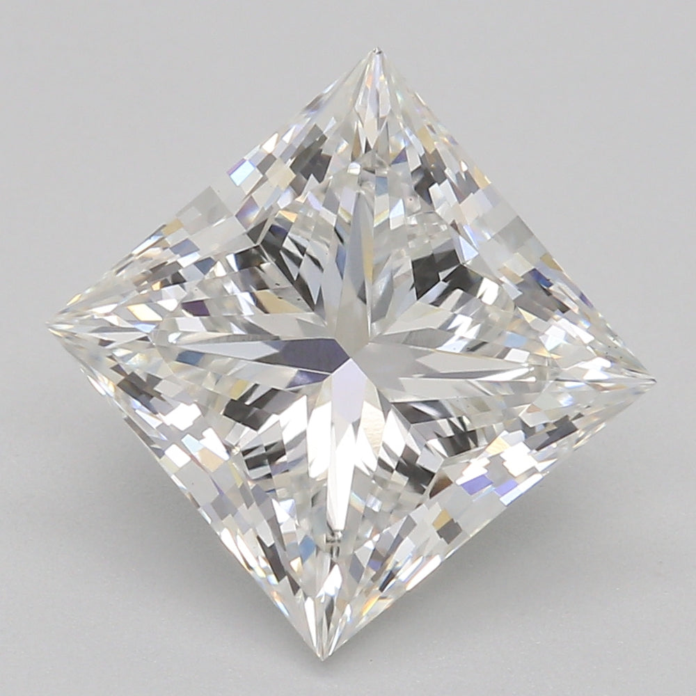2.42 Carat Princess Lab Diamond with  Cut Diamond in 14KT  view 1
