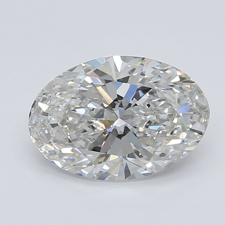 2.42 Carat Oval Lab Diamond with  Cut Diamond in 14KT  view 1
