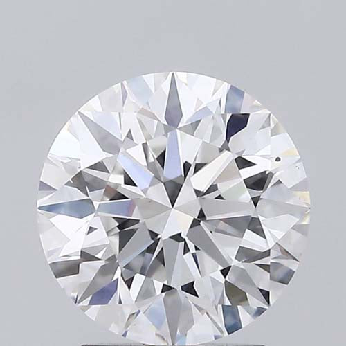 2.22 Carat Round Lab Diamond with  Cut Diamond in 14KT  view 1
