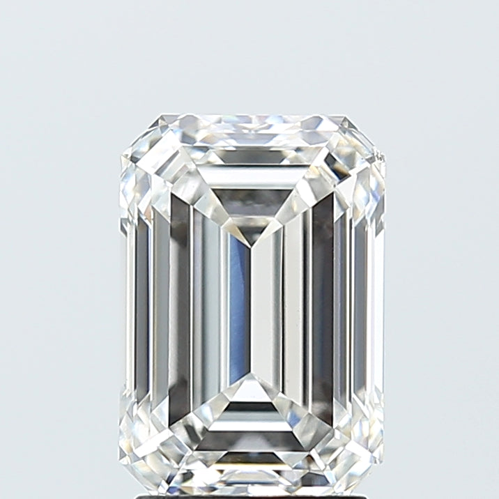 3.04 Carat Emerald Lab Diamond with  Cut Diamond in 14KT  view 1
