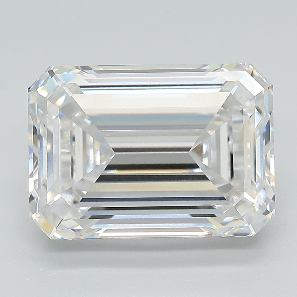 5.46 Carat Emerald Lab Diamond with  Cut Diamond in 14KT  view 1
