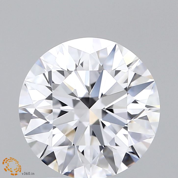 2.57 Carat Round Lab Diamond with  Cut Diamond in 14KT  view 1
