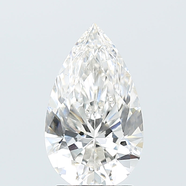 2.57 Carat Pear Lab Diamond with  Cut Diamond in 14KT  view 1

