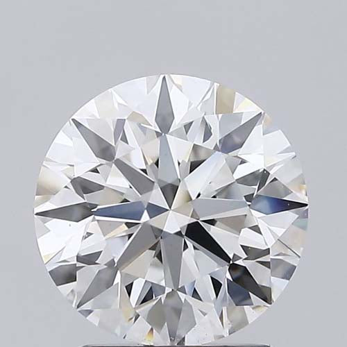 2.18 Carat Round Lab Diamond with  Cut Diamond in 14KT  view 1
