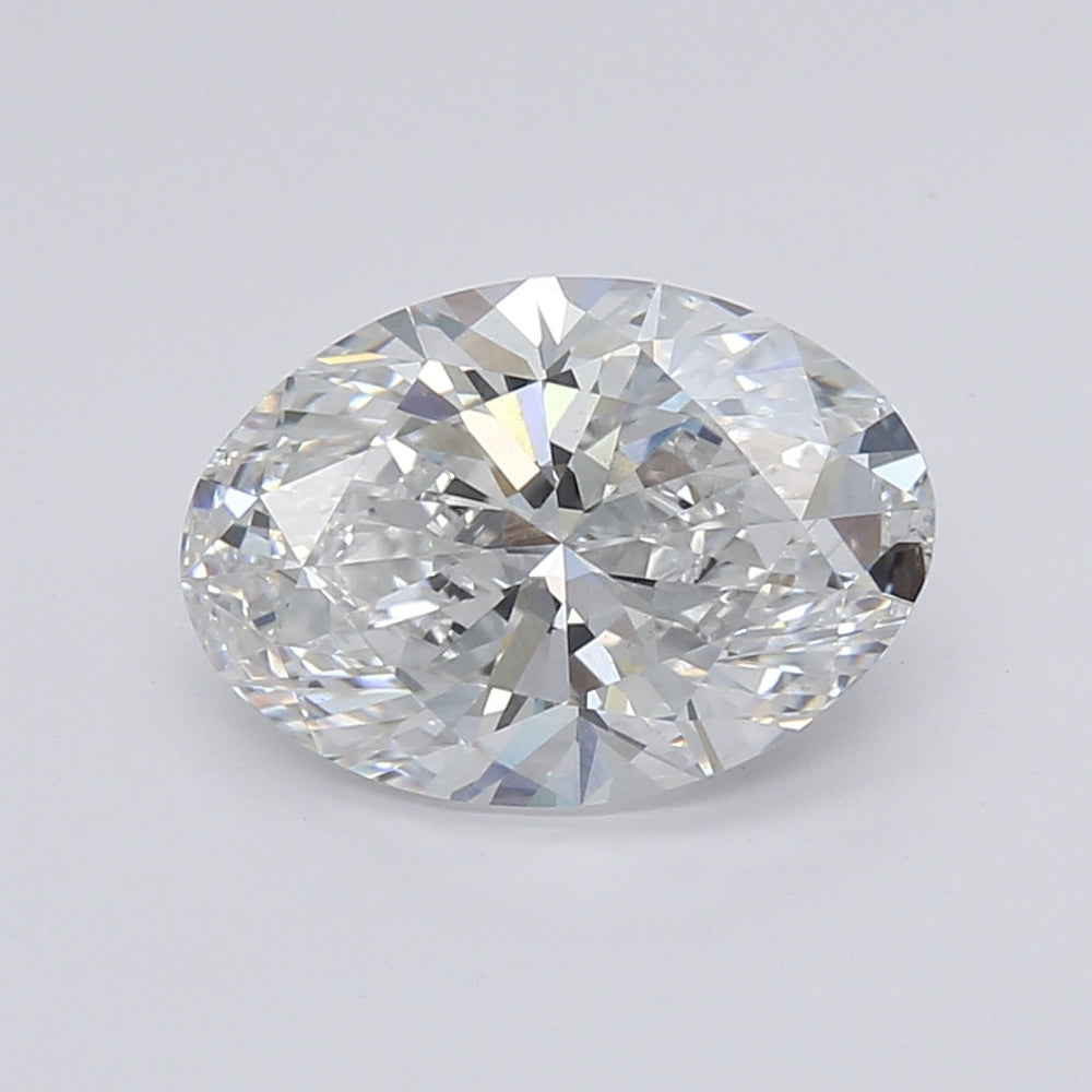 3.27 Carat Oval Lab Diamond with  Cut Diamond in 14KT  view 1
