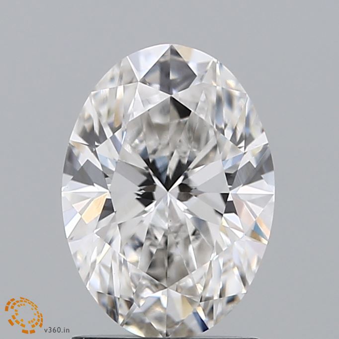 1.71 Carat Oval Lab Diamond with  Cut Diamond in 14KT  view 1
