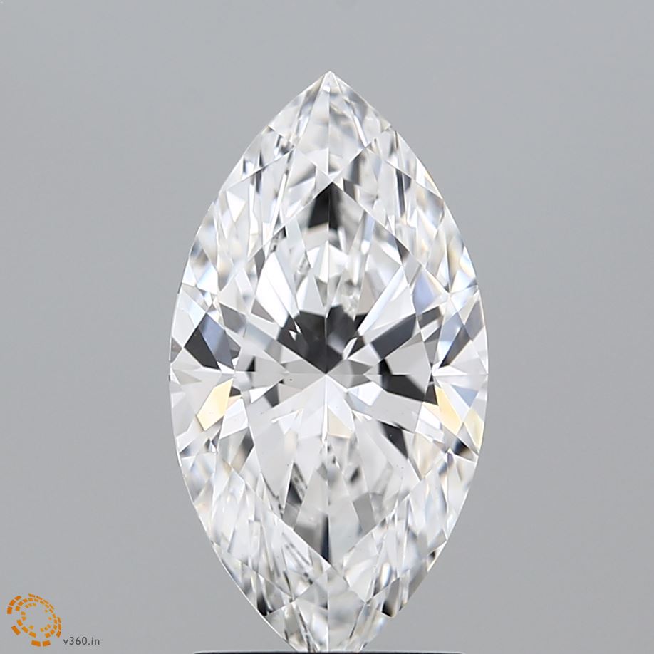 2.27 Carat Marquise Lab Diamond with  Cut Diamond in 14KT  view 1
