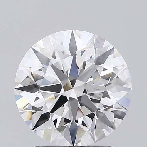 2.56 Carat Round Lab Diamond with  Cut Diamond in 14KT  view 1

