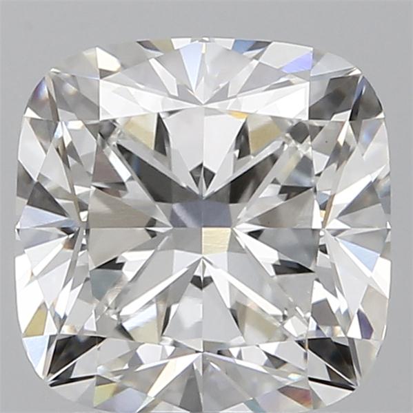 2.65 Carat Cushion Lab Diamond with  Cut Diamond in 14KT  view 1
