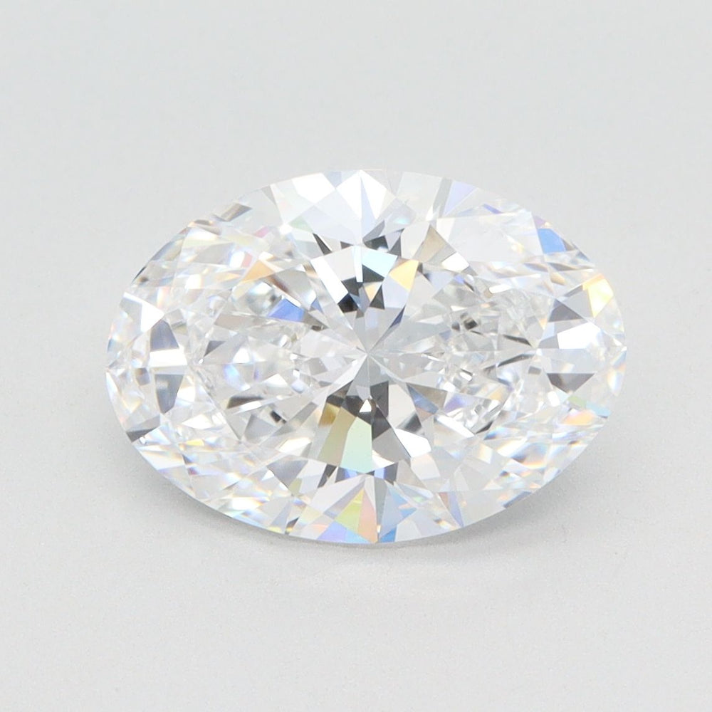 2.6 Carat Oval Lab Diamond with  Cut Diamond in 14KT  view 1

