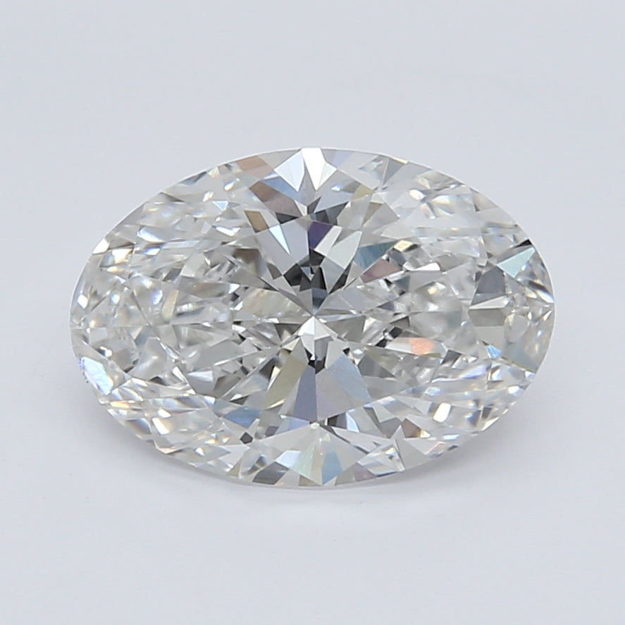 3.25 Carat Oval Lab Diamond with  Cut Diamond in 14KT  view 1
