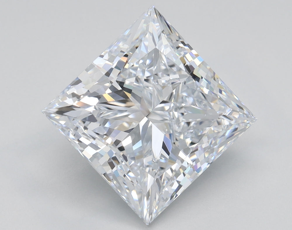 3.81 Carat Princess Lab Diamond with  Cut Diamond in 14KT  view 1
