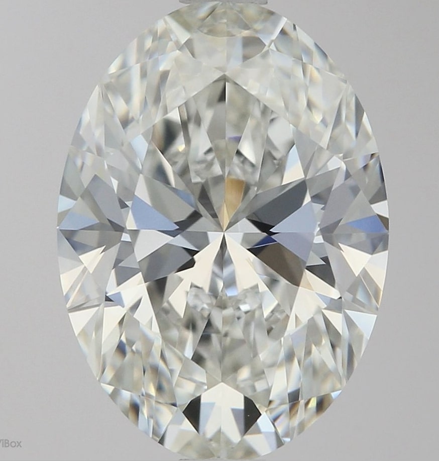 2.64 Carat Oval Lab Diamond with  Cut Diamond in 14KT  view 1
