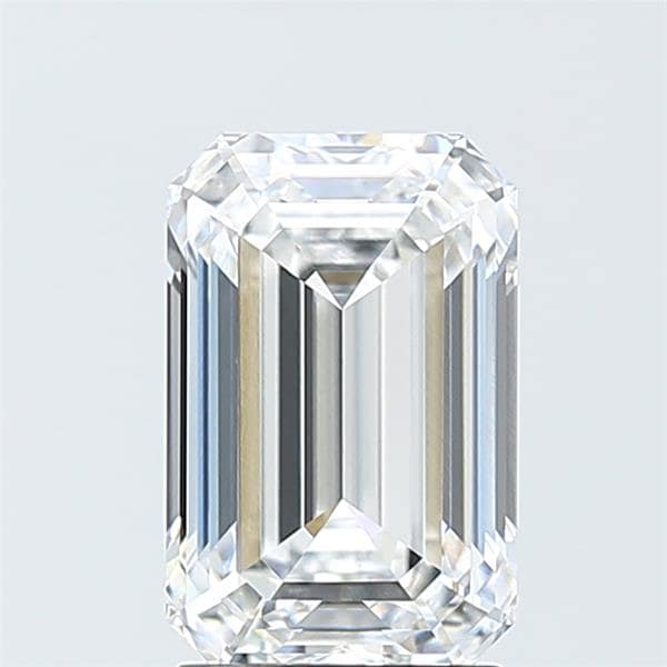 2.71 Carat Emerald Lab Diamond with  Cut Diamond in 14KT  view 1
