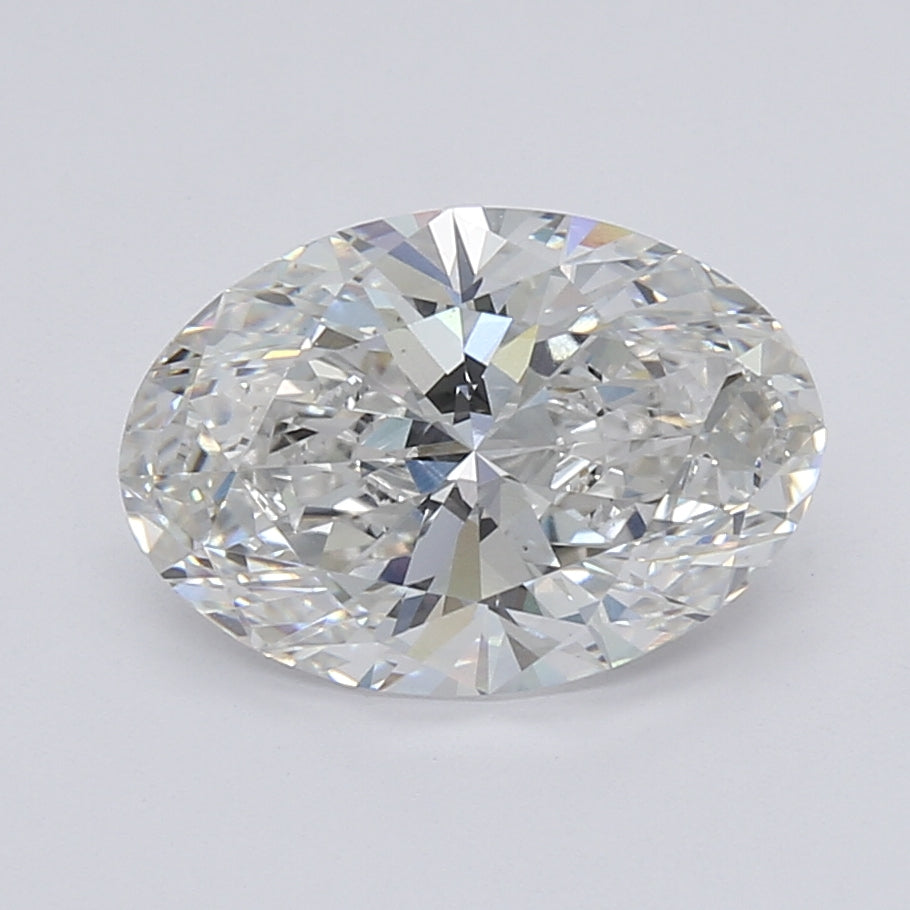3.11 Carat Oval Lab Diamond with  Cut Diamond in 14KT  view 1
