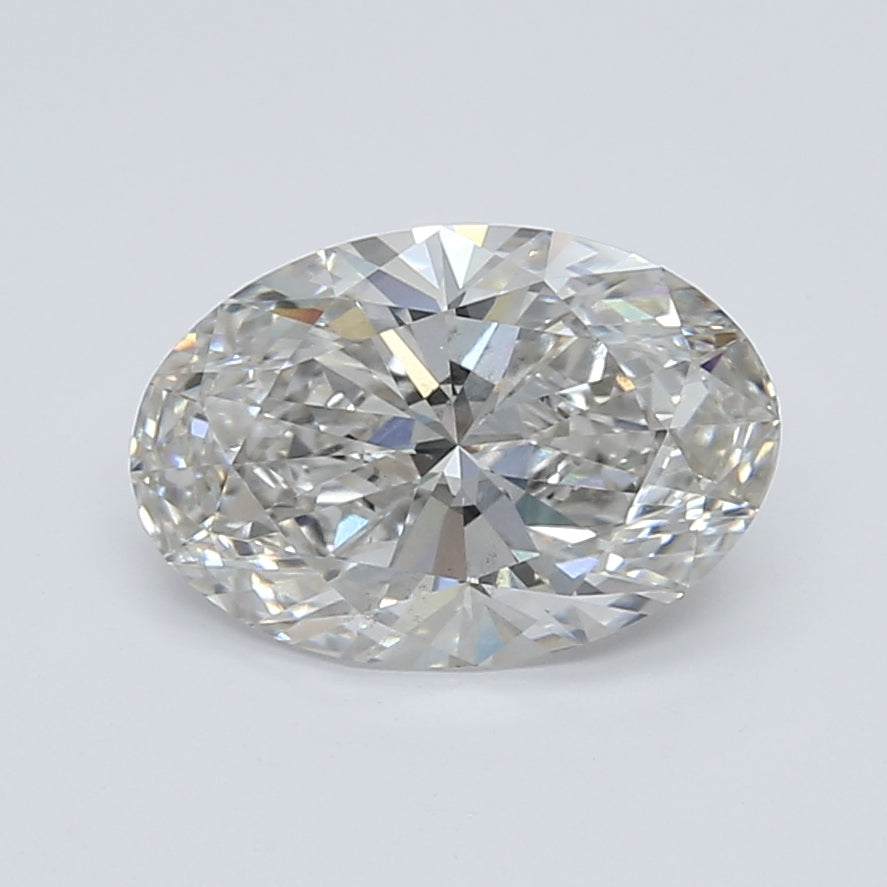 2.59 Carat Oval Lab Diamond with  Cut Diamond in 14KT  view 1
