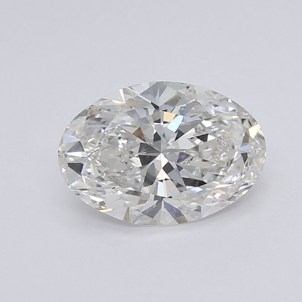 3.12 Carat Oval Lab Diamond with  Cut Diamond in 14KT  view 1
