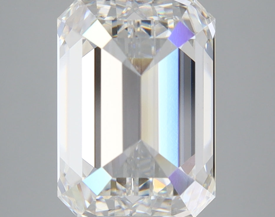 4.02 Carat Emerald Lab Diamond with  Cut Diamond in 14KT  view 1
