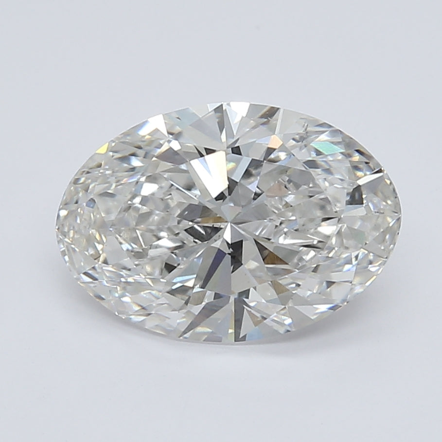 3.44 Carat Oval Lab Diamond with  Cut Diamond in 14KT  view 1
