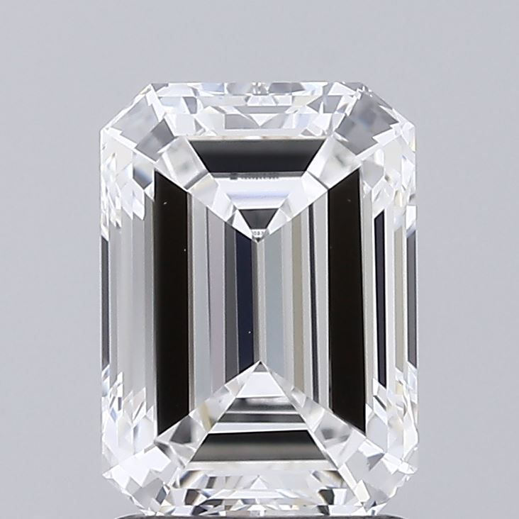 1.65 Carat Emerald Lab Diamond with  Cut Diamond in 14KT  view 1
