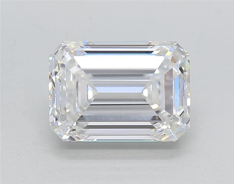 4.05 Carat Emerald Lab Diamond with  Cut Diamond in 14KT  view 1
