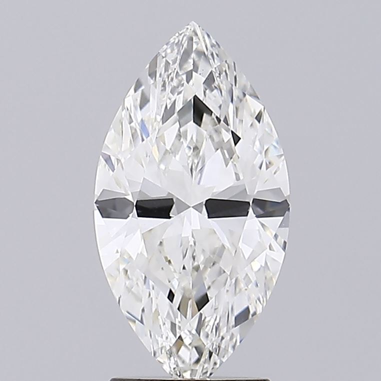 2.42 Carat Marquise Lab Diamond with  Cut Diamond in 14KT  view 1
